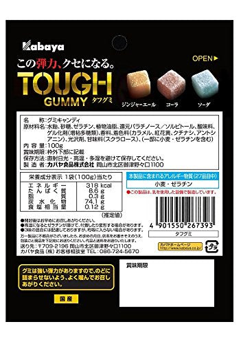 Kabaya Foods Tough Gummy Mixed Flavor Gummies 100g Delicious Chewy Candy