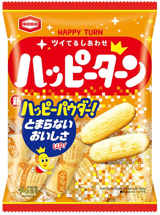 Kameda Seika Happy Turn Rice Crackers 96G Pack of 3 Bags Senbei Snacks