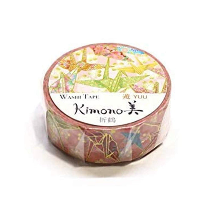 A Shirt Kamiiso Kimono Washi Tape with Origami Crane Pattern Masking Tape