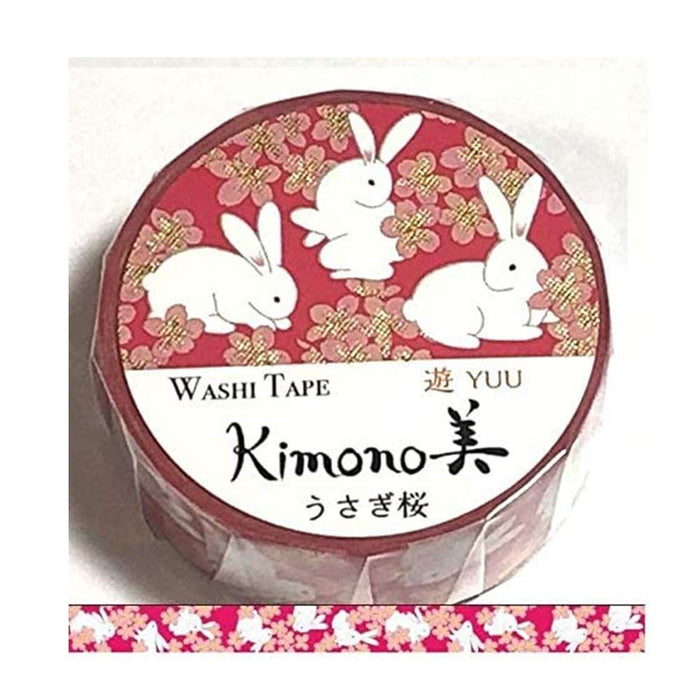 A Shirt Kamiiso Kimono Washi Tape Rabbit Sakura Pattern Masking Tape