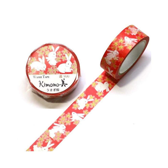 A Shirt Kamiiso Kimono Washi Tape Rabbit Sakura Pattern Masking Tape