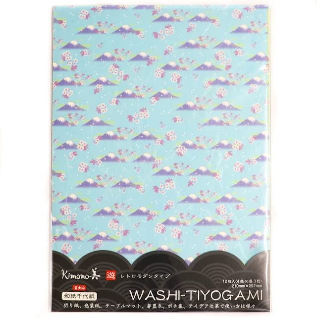 A Shirt Kamiiso Mt Fuji Chiyogami Rectangle Origami Paper 4 Colors 12 Sheets