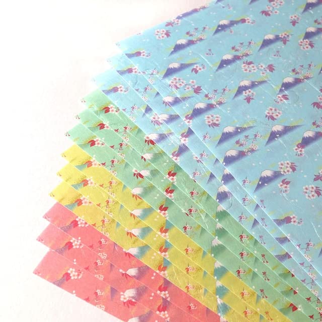 A Shirt Kamiiso Mt Fuji Chiyogami Rectangle Origami Paper 4 Colors 12 Sheets