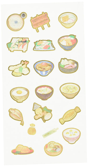 A Shirt Kamiiso Nippon Washoku Japanese Food Pattern Stickers 1 Sheet