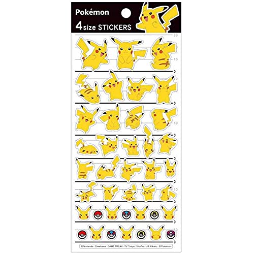 Pokemon Pikachu 4-Size Stickers