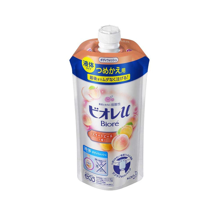 Biore U Sweet Peach Scent Refill 340Ml - Refreshing Clean