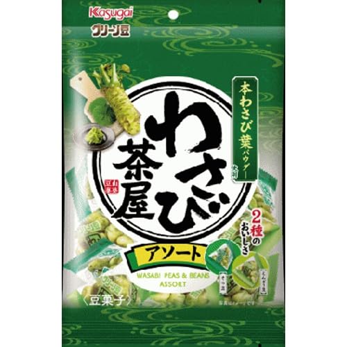 Kasugai Wasabi Peas and Broad Beans Snack 104G Japanese Crunchy Treat