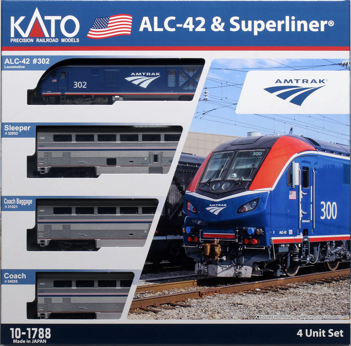 Kato 10-1788 N Gauge Amtrak Alc-42 Super Liner 4-Car Railway Model Set