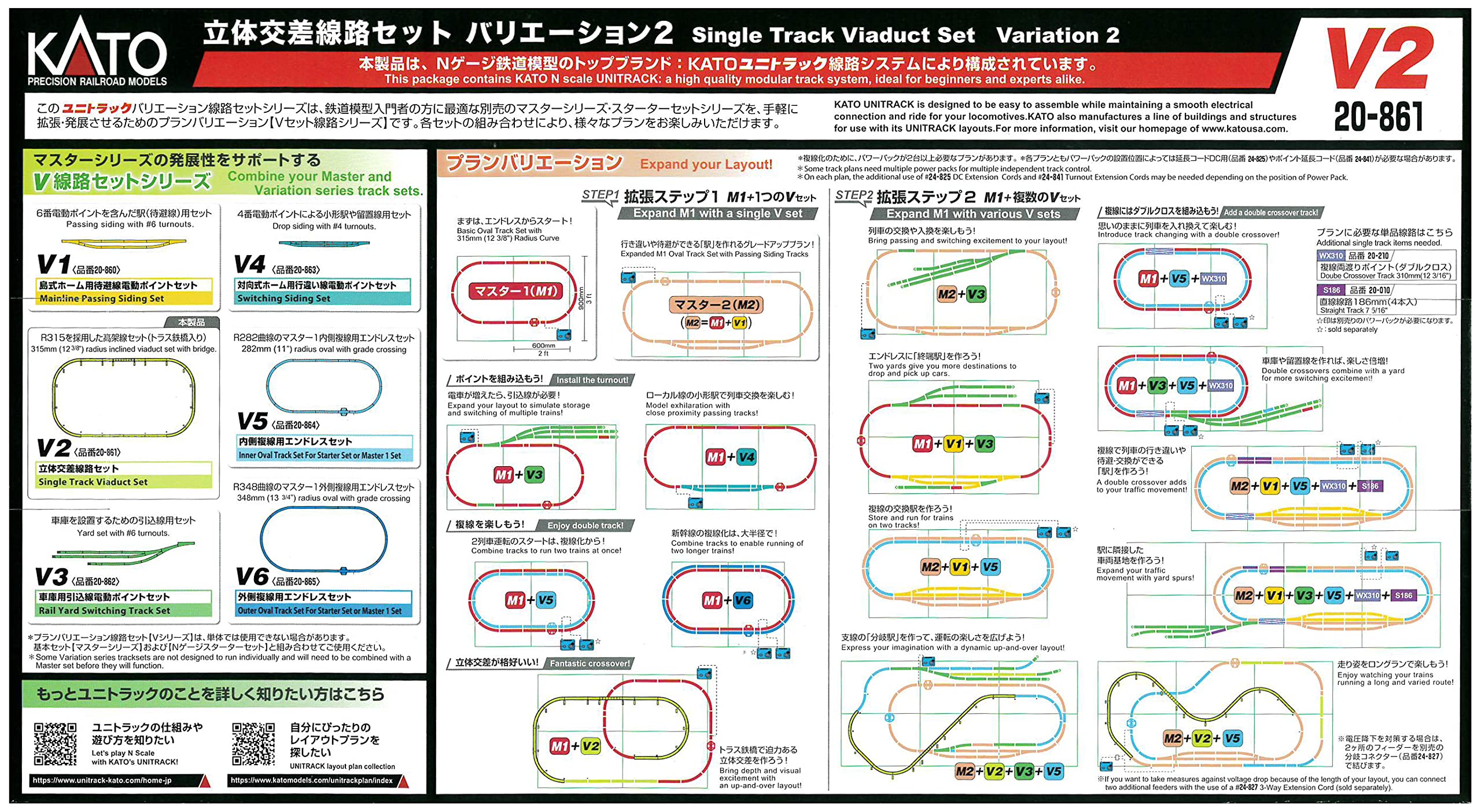 Kato N Gauge Inner Double Track 20-861 Rail Set V2