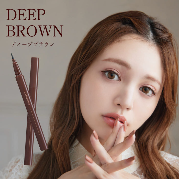 Kingdom Liquid Eyeliner R1 Deep Brown - Easy Application Waterproof Ultra-Fine Liner