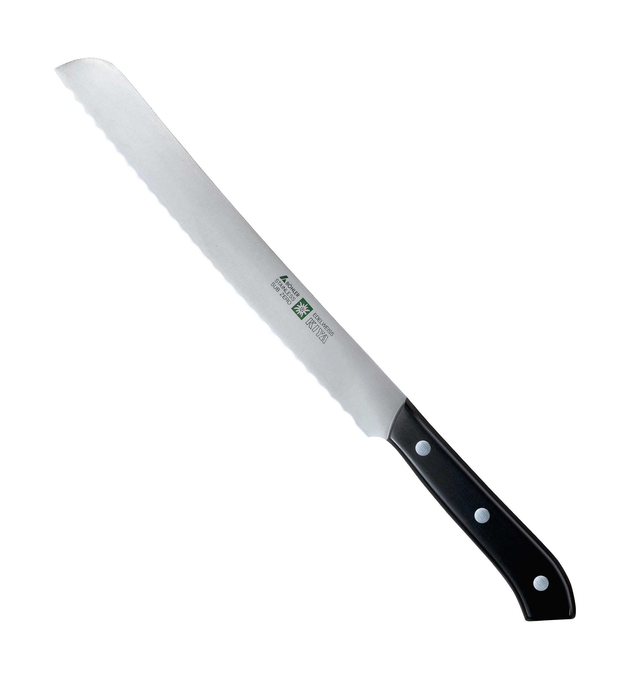 Kiya No.180 Edelweiss Stahl 225mm Japanisches Brotmesser