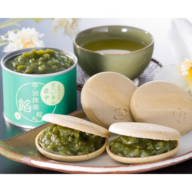 Kiyosen Monaka Wafer Set Uji Matcha Azuki Paste for Wagashi Making