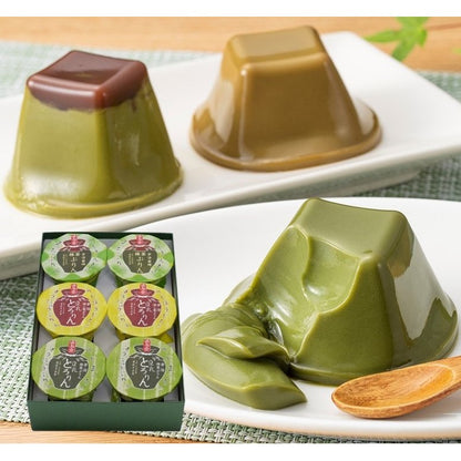 Kiyosen Uji Matcha Hojicha Pudding Assortment 3 Flavor 6 Piece Set