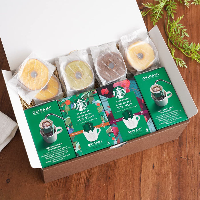 Kizamu Starbucks Coffee 4pc + Baumkuchen 8pc Gift Set