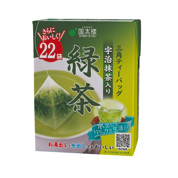 国泰大厦 宇治黑太郎抹茶绿茶三角茶包 - 22 片