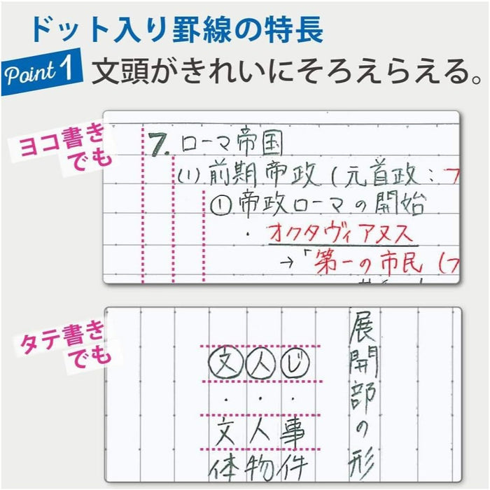 Kokuyo B5 横格笔记本套装 5 件装 7 毫米点状纸