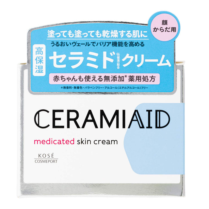 Kose Cosmeport Ceramiaid Medicated Skin Cream 140G for Severe Dryness Fragrance-Free