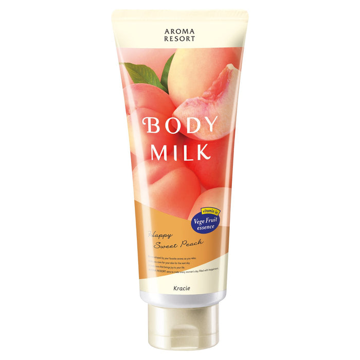 Kracie Aroma Resort Soothing Peach Body Milk 200G for Smooth Skin