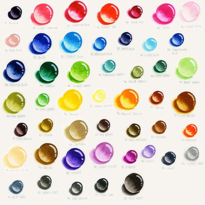 Kuretake Zig Clean Color Real Brush Markers Set 48 Colors RB-6000AT/48V