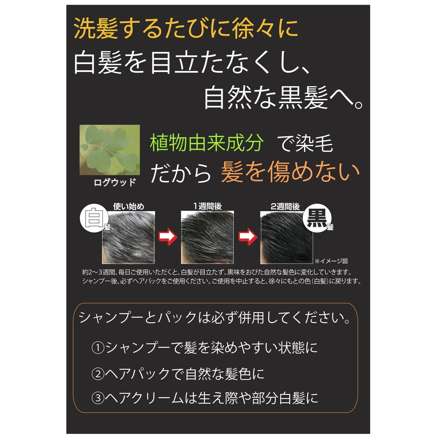 Kurobara Honpo Black Hair Cream 150G for Gray and Black Hair Dye Solution