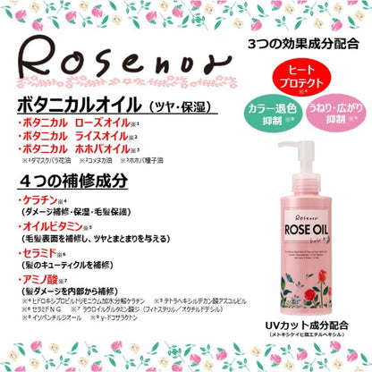 Kurobara Honpo Rosenoa Hair Milk with Rose Oil 150Ml Nourishing Formula