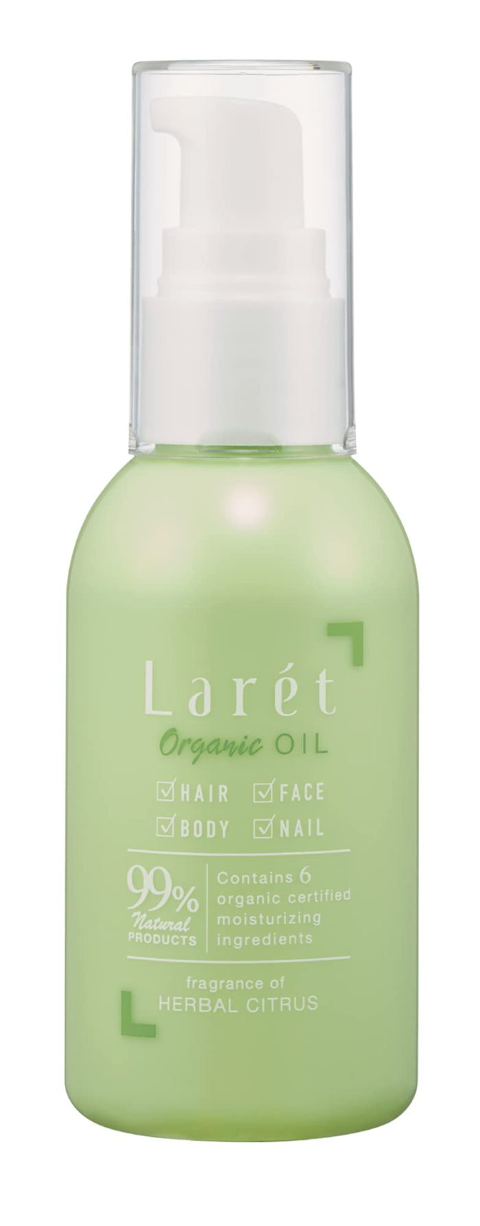 Larét Organic Oil 70Ml - Smooth Moisturizing with Herbal Citrus Scent