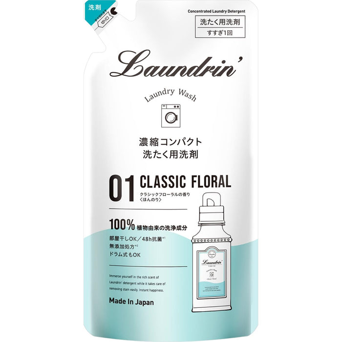 Laundry Laundrin Wash 濃縮液體洗滌劑經典花卉補充裝 360G