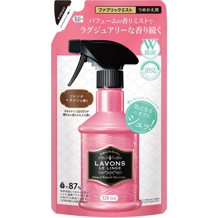 Lavons Fabric Mist Refill French Macaron Scent 350ml Long-Lasting Freshness