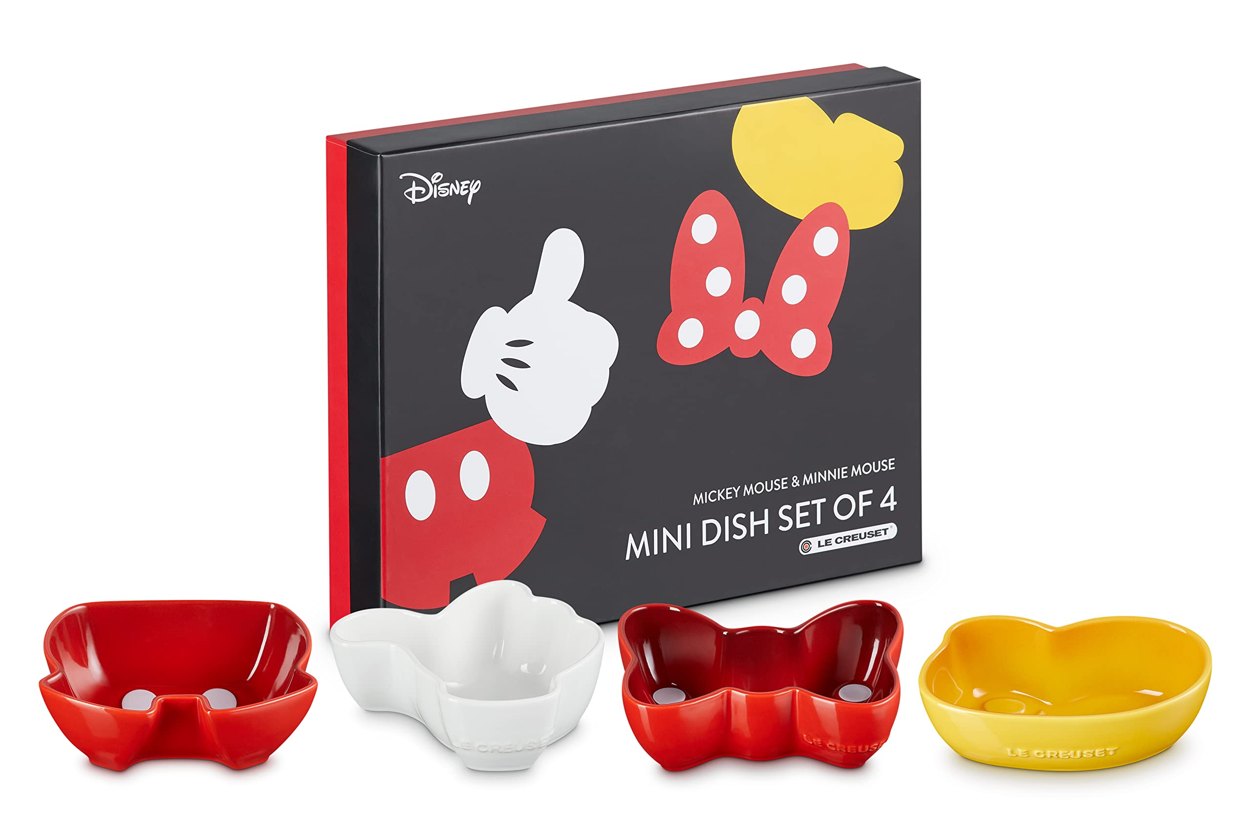 Le Creuset Disney Mickey Minnie Mini Dish Set 4pc Oven Safe Japan Impo