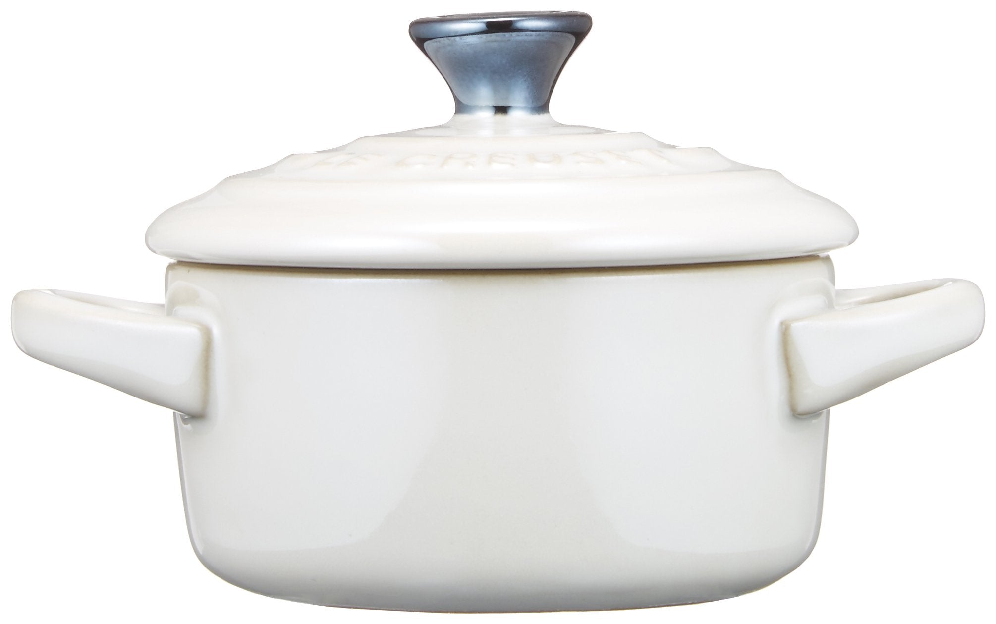 Le Creuset Heat-Resistant Petit Cocotte Container Pair with Spoon Red White