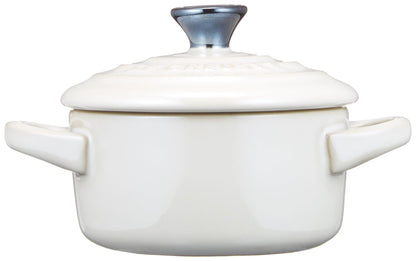 Le Creuset Heat-Resistant Petit Cocotte Container Pair with Spoon Red White