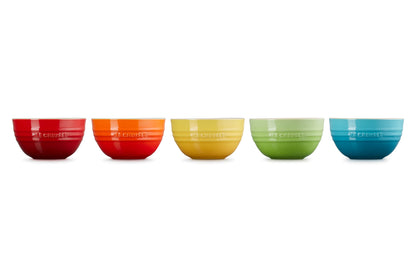 Le Creuset 12cm Rainbow Rice Bowls Pack of 5 Microwave Oven Safe Japan