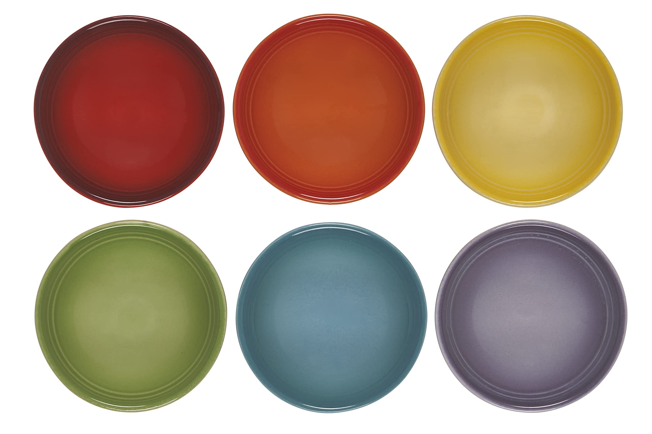 Le Creuset Stoneware Mini Bowls 7cm Rainbow Set of 6 Heat Resistant Safe