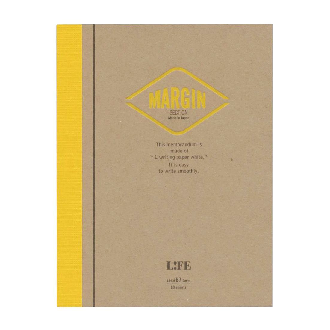 Life Margin Memo Semi B7 Grid Journal - Premium Japanese Stationery