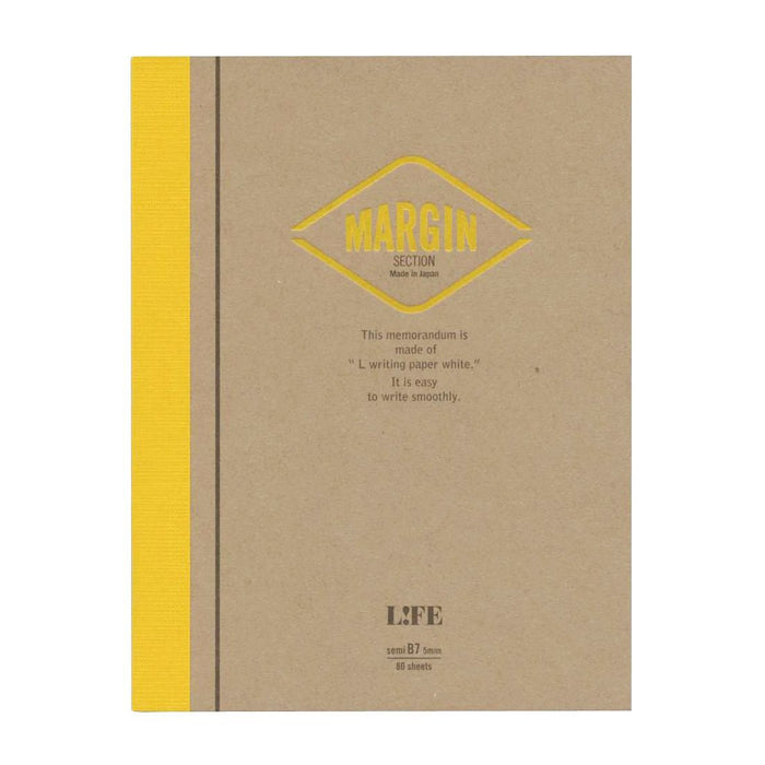 Life Margin Memo Semi B7 Grid Journal - Premium Japanese Stationery