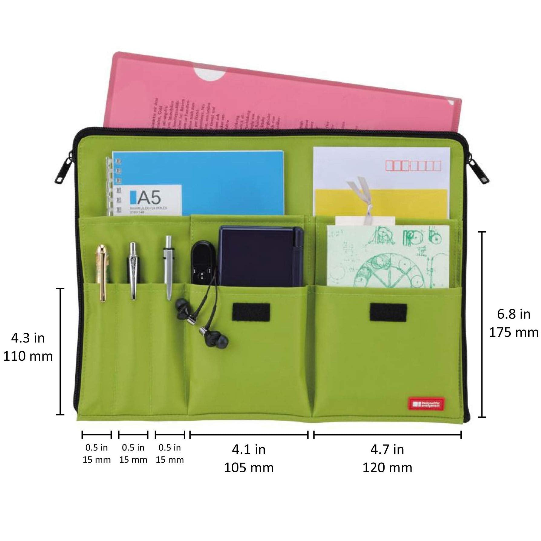 Lihit Lab A7554-9 Brown A4 Inner Bag in Bag Japan Organizer Sleeve