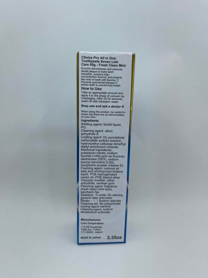 Lion Clinica Pro Fresh Clean Mint Toothpaste 95G