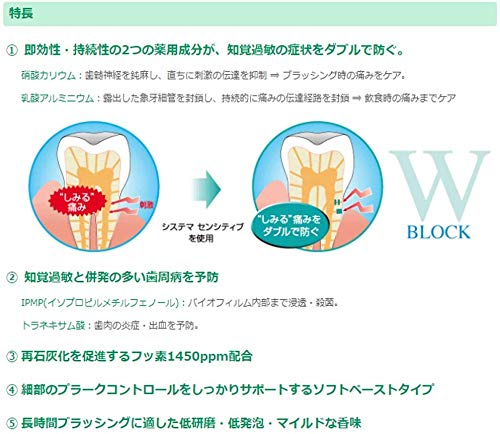 Lion Dental Materials Dent.Ex Systema Sensitive 1450Ppm 新鲜草药 1 瓶