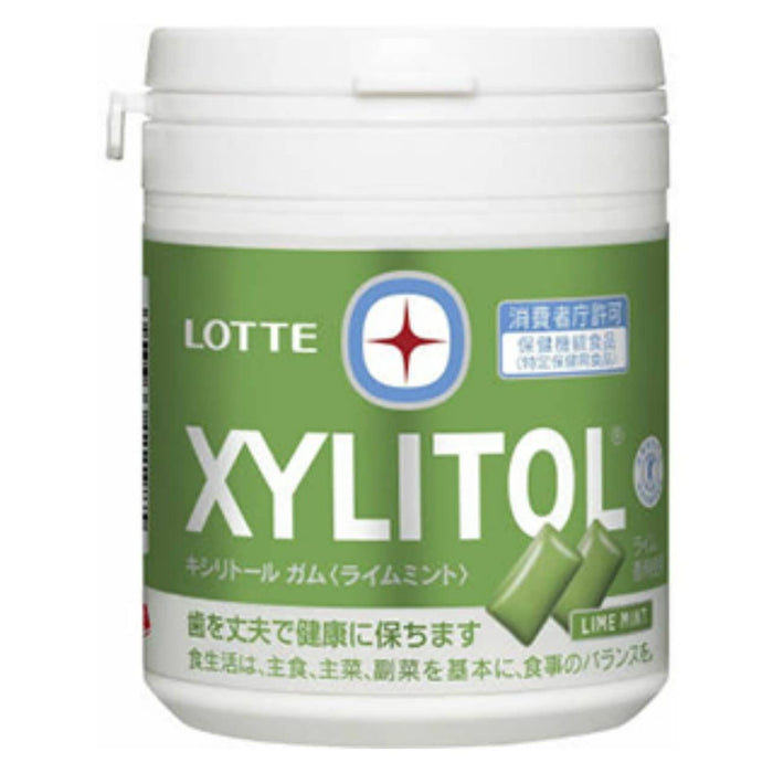Lotte Xylitol Gum Lime Mint - Family Bottle 143G