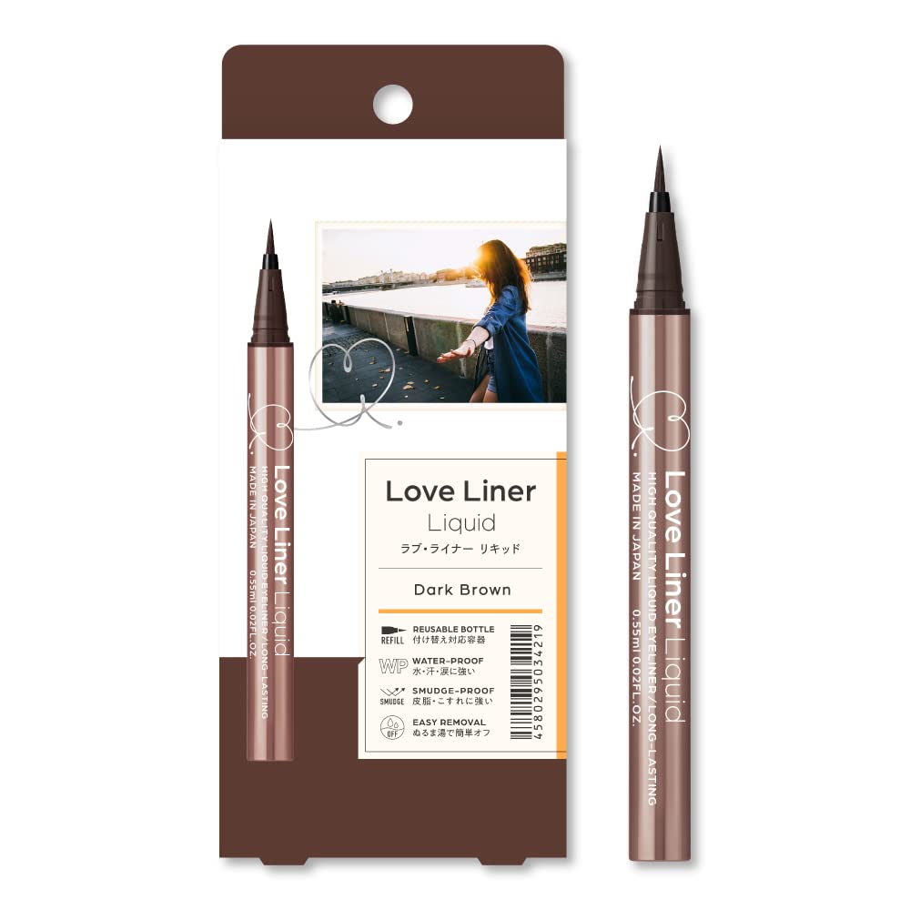 Loveliner Liquid Eyeliner Dark Brown R4 Precision Tip Long-Lasting For