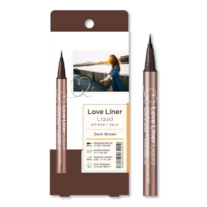 Loveliner Liquid Eyeliner Dark Brown R4 Precision Tip Long-Lasting Formula