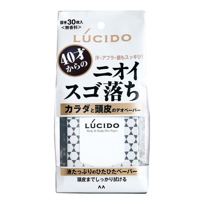 Lucido Body and Scalp Deodorizing Paper 30 Sheets | Refreshing Scent