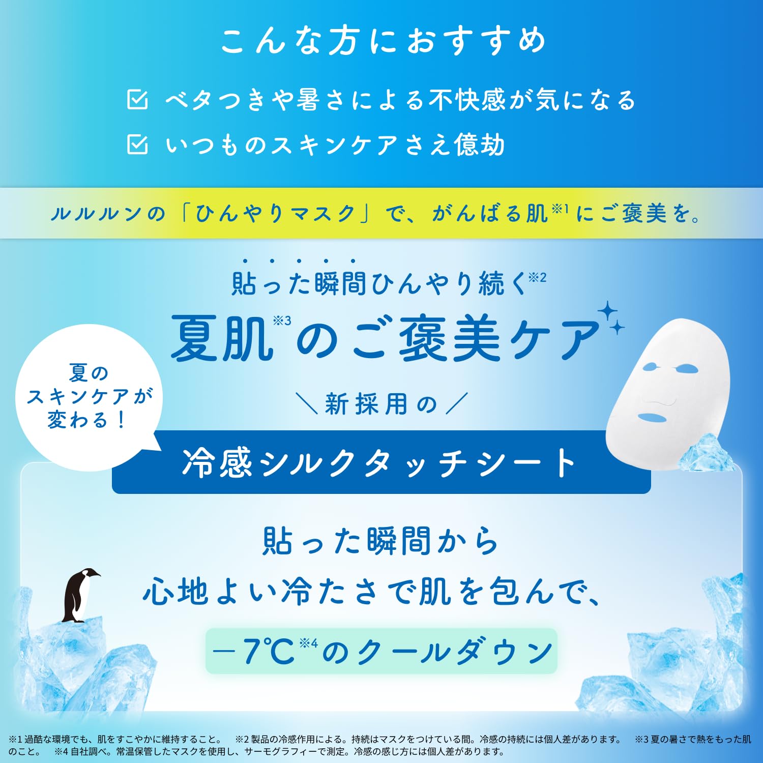 Lululun Premium Cool Face Mask for Rough Skin and Pores 5 Sheets Summer Feel