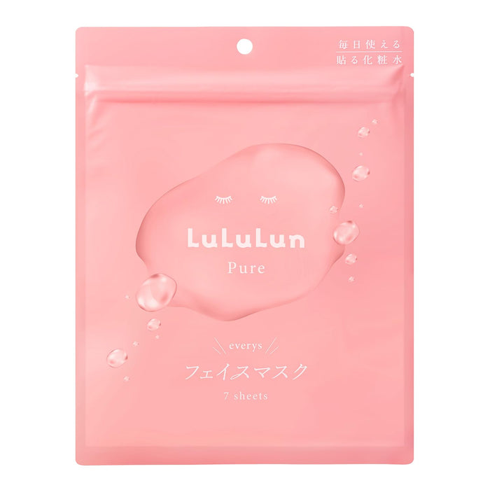 Lululun Pure Pink Daily Facial Mask for Dry Skin 7 Sheets Pack