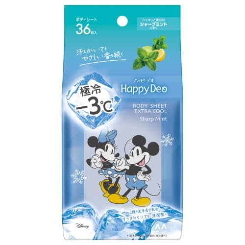 Mandom Happy Deo Body Sheet Extremely Cold 3C Mint Scent 36 Sheets