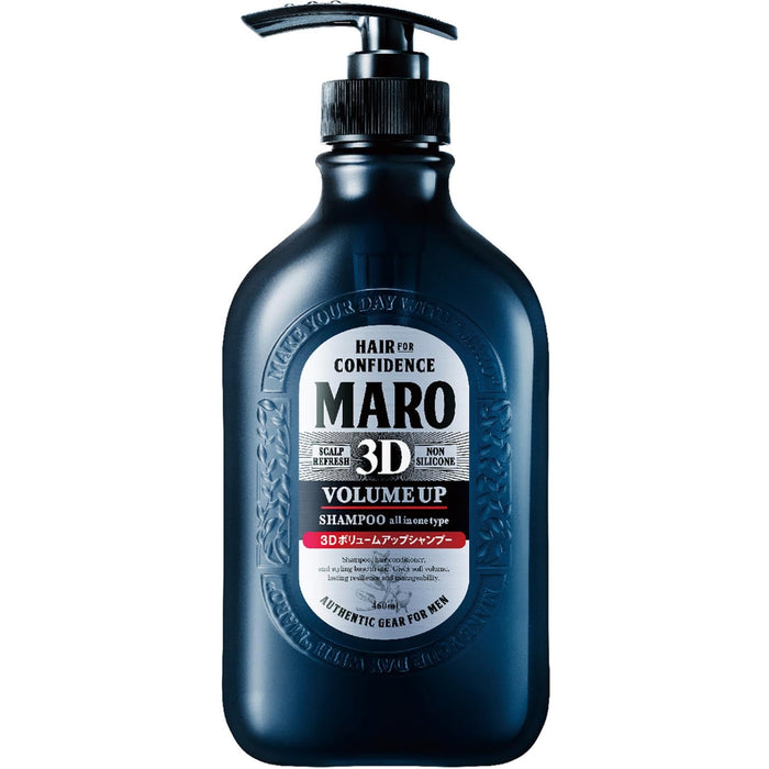 Maro 3D Volume Up Shampoo for Men Super Dense Foam Silicone-Free 16.5 Fl Oz