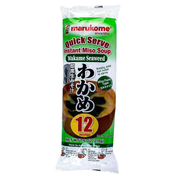 Marukome Instant Miso Soup Wakame 12-Serving Pack Healthy Japanese Soup