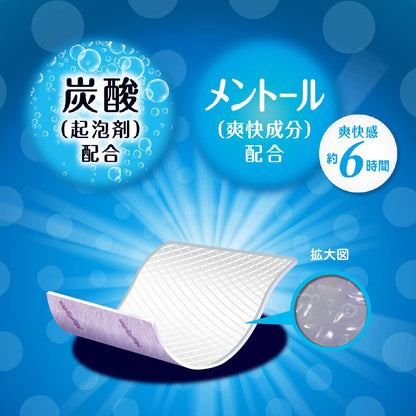 Megurhythm Carbonated Soft Foot Sheets Lavender Mint Scent 6 Sheets