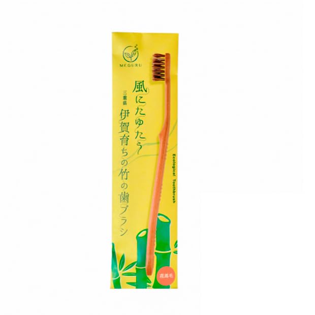 Fine Japan Meguru Eco Friendly Bamboo Toothbrush with Natural Bristles