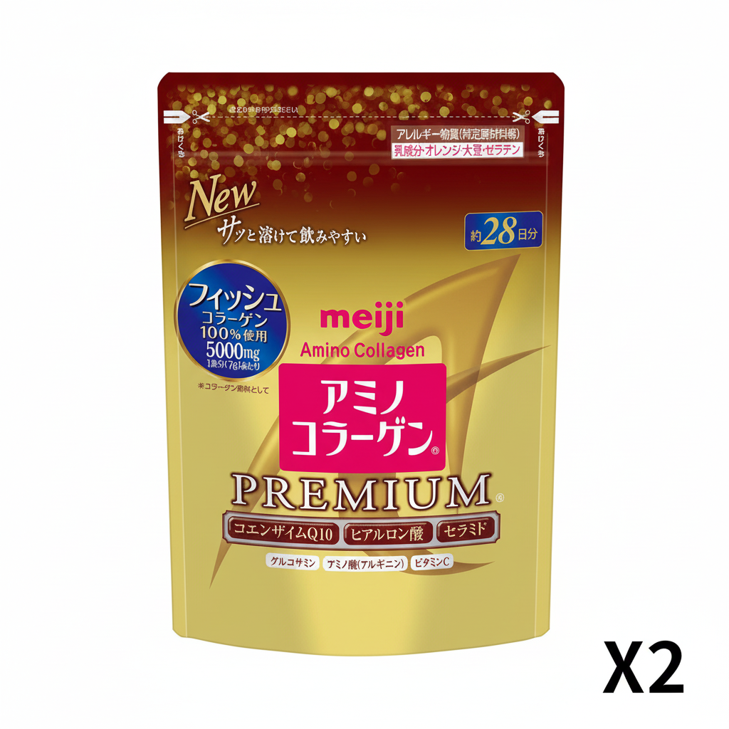 Meiji New Amino Collagen Premium Refill 196g - Set of 2